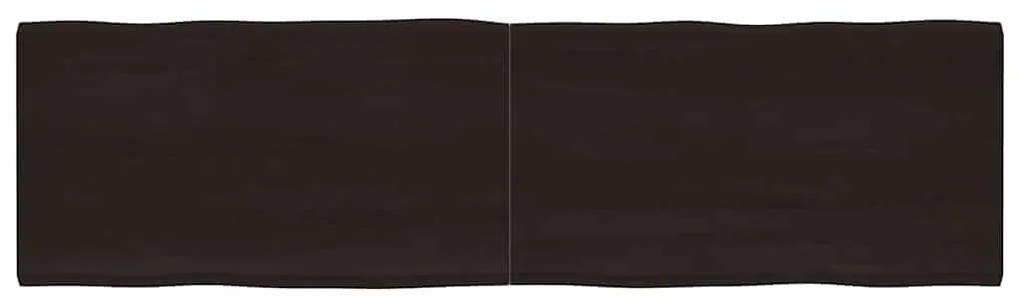 vidaXL Επιφ Τραπεζιού Αν Καφέ 220x60x(2-4)εκ.Ακατέργ. Μασίφ Ξύλο Δρυός