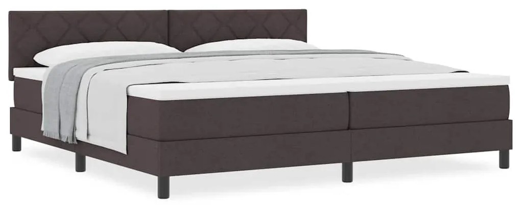 vidaXL Κρεβάτι box spring με στρώμα Σκούρο Καφέ 200 x 200 cm ύφασμα