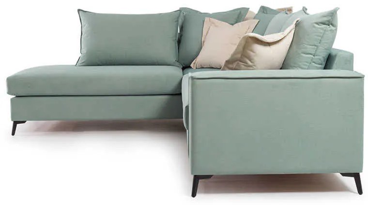 Γωνιακός καναπές δεξιά γωνία Romantic pakoworld ύφασμα Ciel-Cream 290x235x95εκ