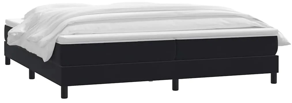 vidaXL Κρεβάτι Boxspring με Στρώμα Μαύρο 180x210 εκ. Βελούδινο