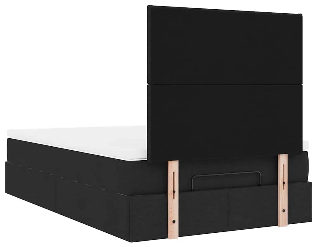 Οθωμανικό κρεβάτι με στρώμα Μαύρο 120x190 cm Ύφασμα 3313059