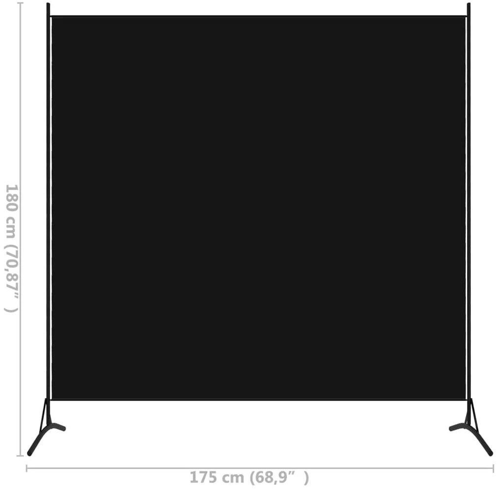 vidaXL Διαχωριστικό Δωματίου με 1 Πάνελ Μαύρο 175 x 180 εκ.