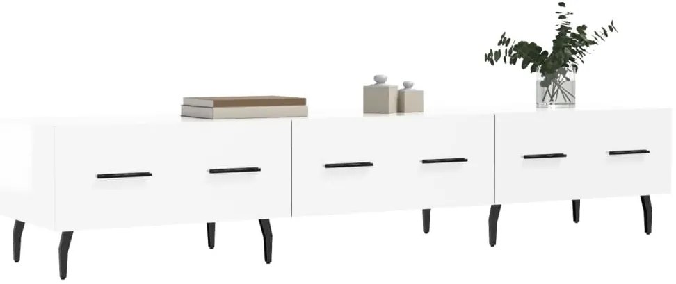 vidaXL Έπιπλο Τηλεόρασης Γυαλ. Λευκό 150x36x30 εκ. Επεξεργασμένο Ξύλο