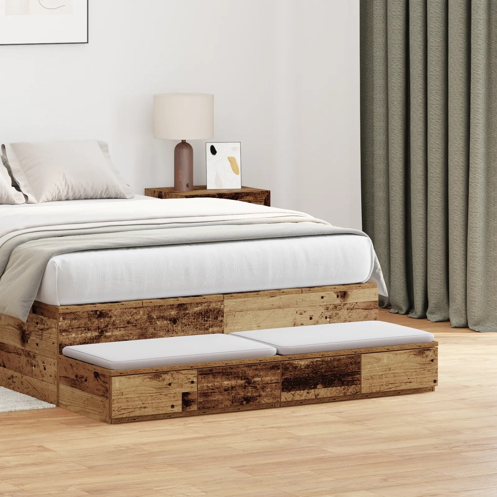 vidaXL Συστήματα Συρταριών Παλιού Ξύλου 120x36,5x16,5 εκ. Κατασκευασμένο Ξύλο