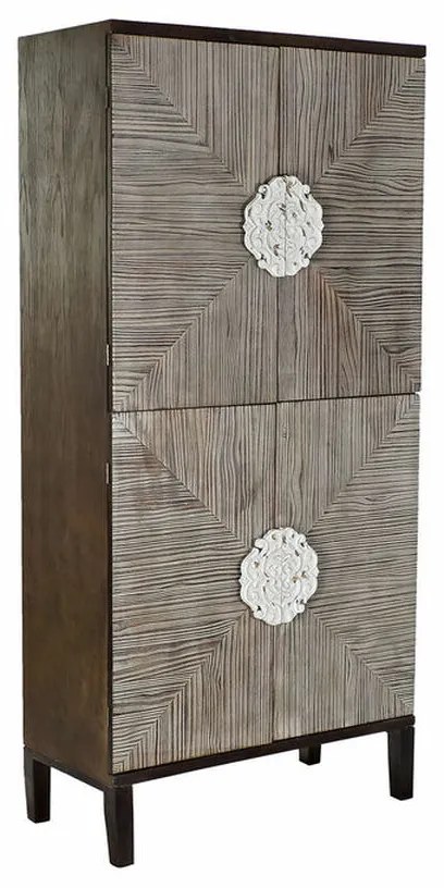 Ντουλάπι DKD Home Decor MB-179372 Σκούρο καφέ Ανοιχτό καφέ Έλατο Ξύλο MDF 86 x 41 x 181 cm