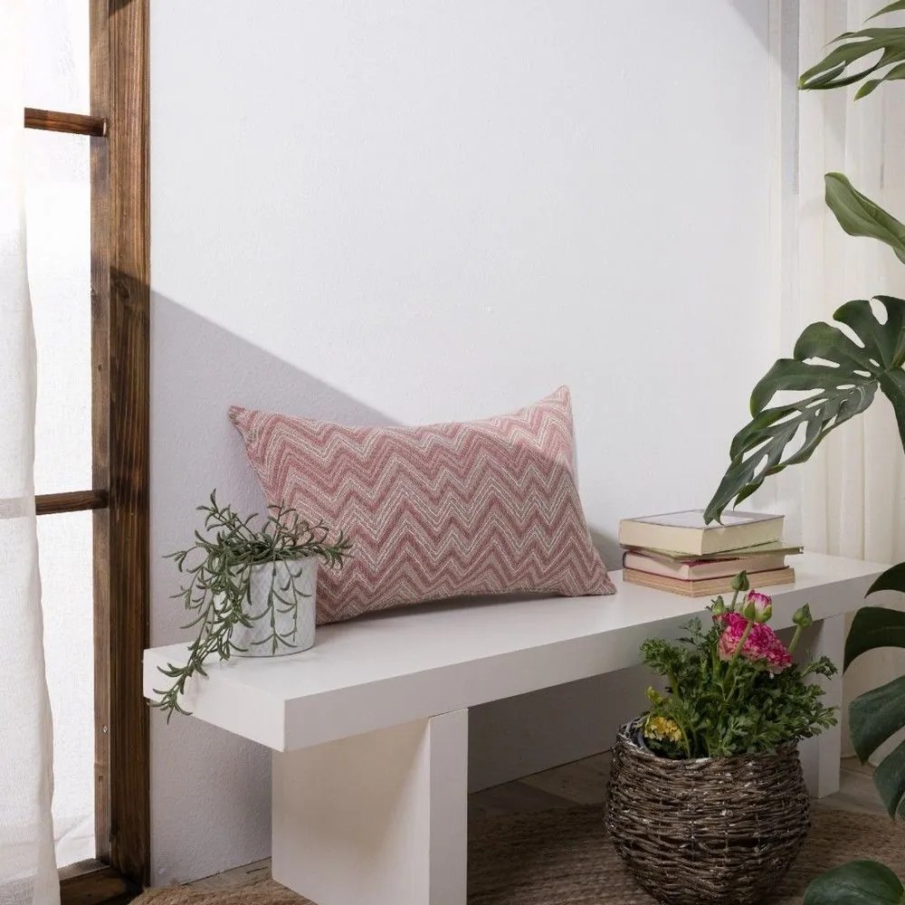 Μαξιλάρι Διακοσμητικό (Με Γέμιση) Piacenza 06 Pink Teoran 30X50 Βαμβάκι-Πολυέστερ