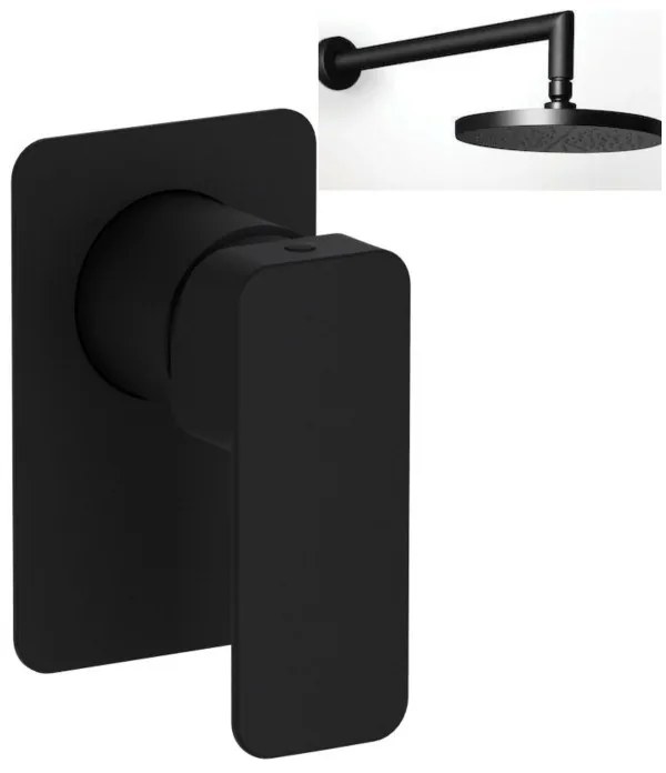 Eurorama Quadra Black Matt Ανακλινόμενη κεφαλή Ø30εκ.+Μίκτης Εντοιχισμού 1 Εξόδου
