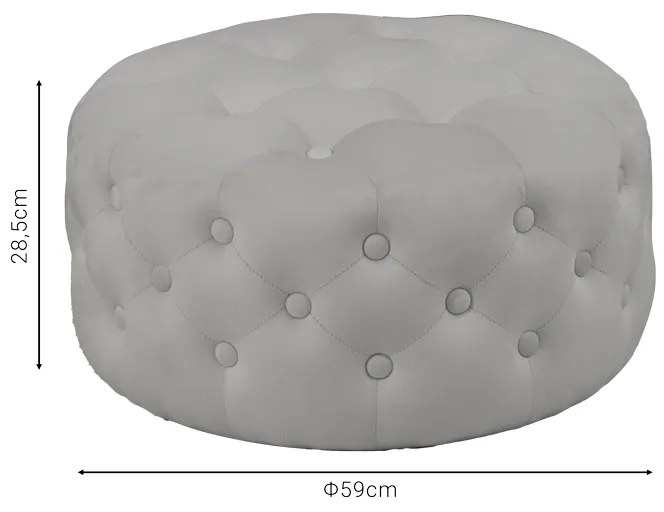 Σκαμπό-πουφ Ferdia pakoworld βελούδο γκρι Φ59x28.5εκ - 257-000023