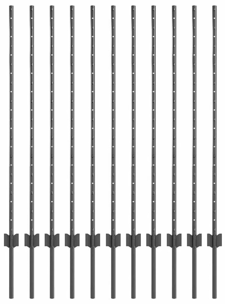 vidaXL Πό posts φράχτη 22 pcs Γκρι 120 cm Ατσάλι