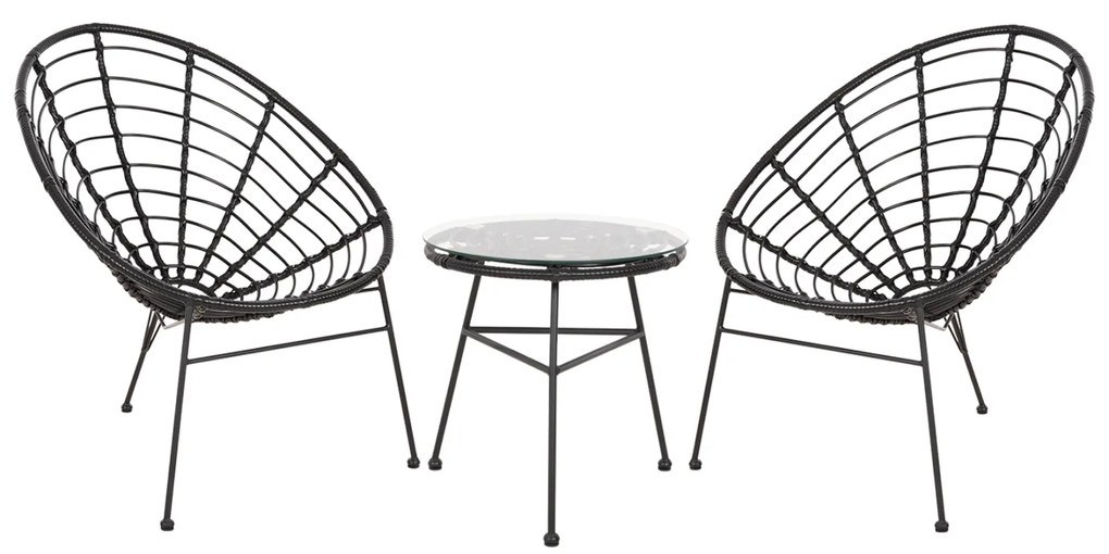 ΣΕΤ ΕΞΩΤΕΡΙΚΟΥ ΧΩΡΟΥ 3ΤΜΧ ALLEGRA HM21047.12 ΜΑΥΡΟ ΣΥΝΘ.RATTAN & ΜΕΤΑΛΛΟ