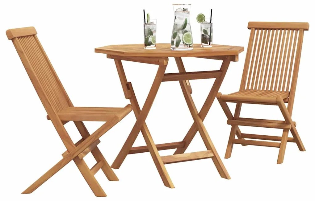 vidaXL Σετ Τραπεζαρίας Κήπου 2 pcs Καφέ Μασίφ ξύλο teak