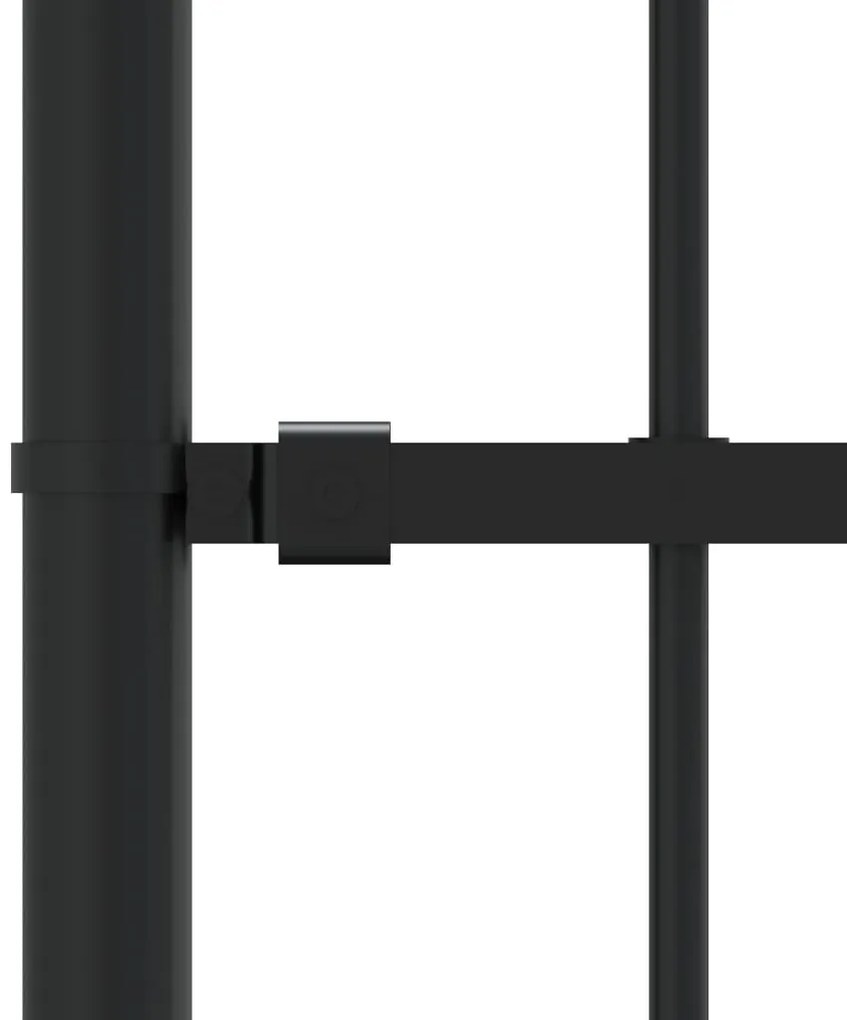 vidaXL Φράχτης Κήπου με Κορυφή Δόρυ Μαύρος 239x125 εκ. από Ατσάλι με Ηλεκτροστατική Βαφή