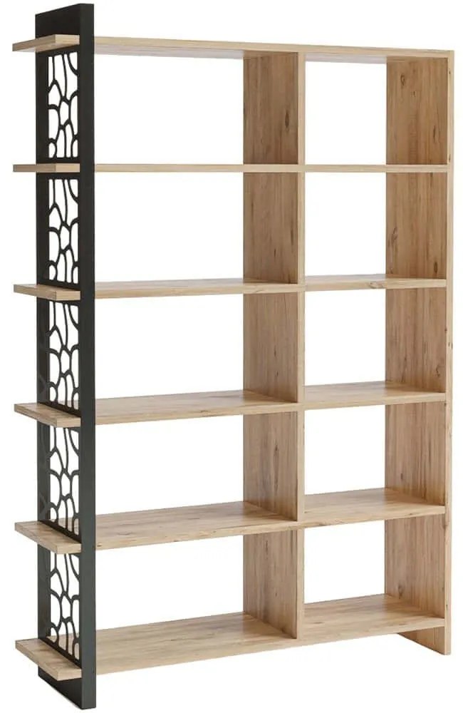 Βιβλιοθήκη 787CDL1505 120x25x145cm Pine-Black
