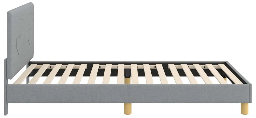 vidaXL Κρεβάτι Παιδικής Κρεβατοκάμαρας με Κεφαλάκι Ανοιχτό γκρι ύφασμα