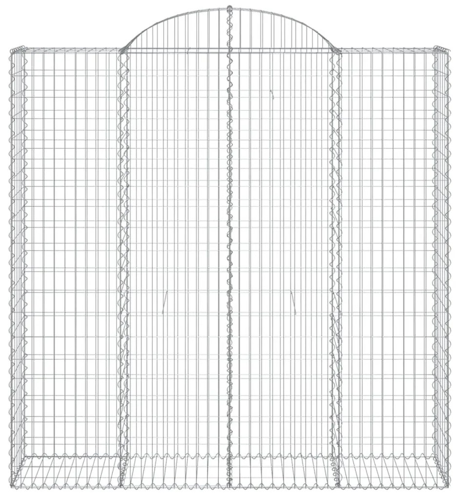 Συρματοκιβώτια Τοξωτά 8 τεμ. 200x50x200/220 εκ. Γαλβαν. Ατσάλι - Ασήμι