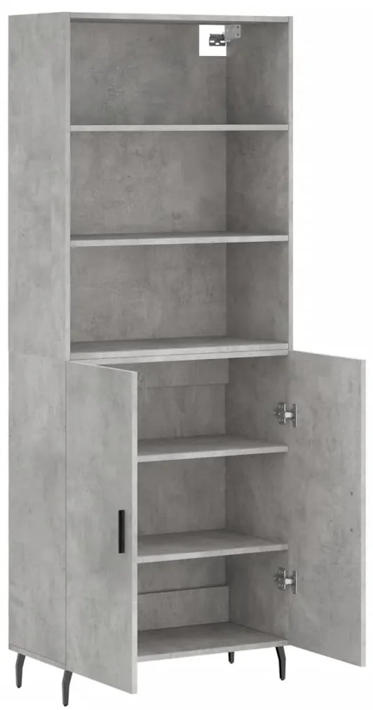 vidaXL Ντουλάπι Γκρι Σκυροδέματος 69,5x34x180 εκ. Επεξεργασμένο Ξύλο