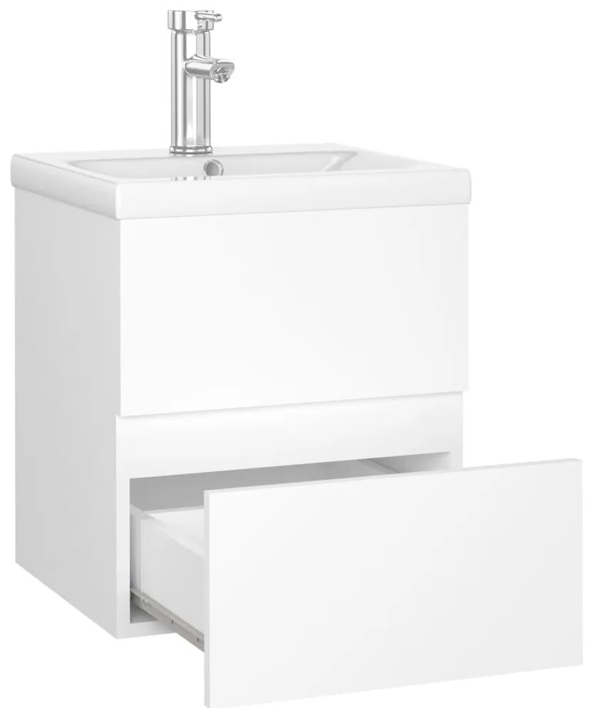 vidaXL Ντουλάπι Μπάνιου με Ενσωμ. Νιπτήρα Λευκό από Επεξεργασμένο Ξύλο