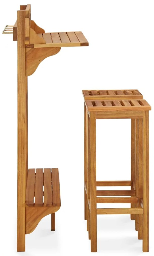 vidaXL Σετ Μπαρ Μπαλκονιού 3 Τεμαχίων από Μασίφ Ξύλο Ακακίας