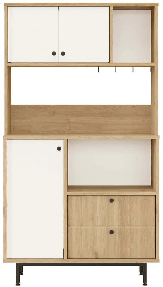 Ντουλάπι Κουζίνας 956LCS3560 88x35,5x161,2cm Oak-White Μοριοσανίδα, Μέταλλο