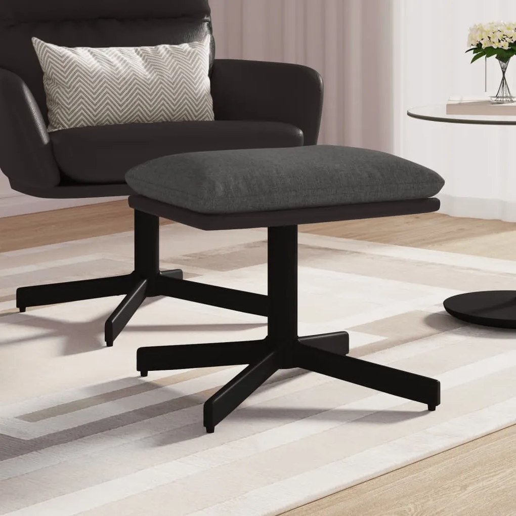 vidaXL Υποπόδιο Σκούρο Γκρι 60x60x36 εκ. Ύφασμα & Συνθετικό Δέρμα