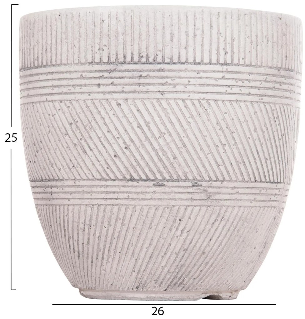 Σετ 4τεμ. Γλάστρες Στρόγγυλες GARDENER C4719 Fiberclay - Χρώμα Cement Φ44x43Υ εκ. 44x44x43 εκ.