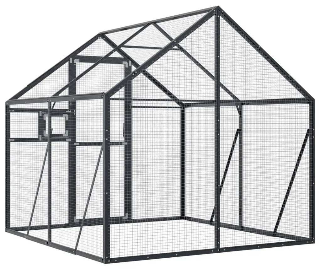vidaXL Κλουβί Ανθρακί 1,79 x 2 x 1,85 μ. από Αλουμίνιο