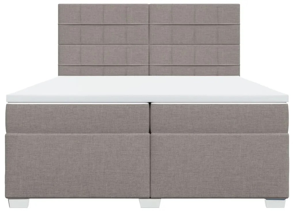 vidaXL Κρεβάτι Boxspring με Στρώμα Taupe 200x200 εκ. Υφασμάτινο