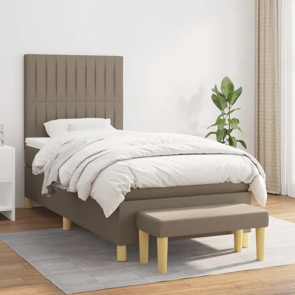 ΚΡΕΒΑΤΙ BOXSPRING ΜΕ ΣΤΡΩΜΑ TAUPE 80X200 ΕΚ. ΥΦΑΣΜΑΤΙΝΟ 3137273