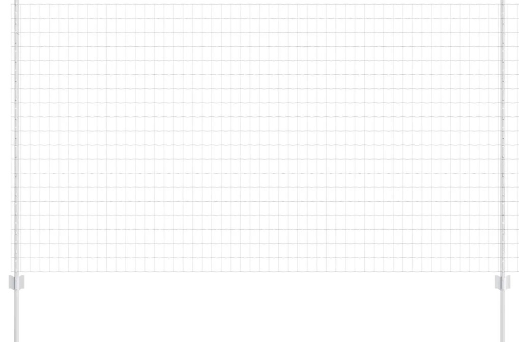 Τείχος και Πόστ Ασημί 1,4 x 10 m Ατσάλι