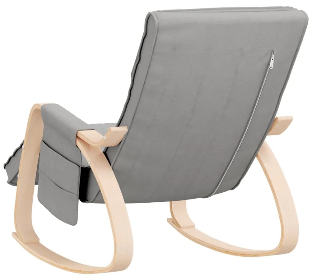 vidaXL Κουνιστή Πολυθρόνα Ανοιχτό Γκρι Υφασμάτινη