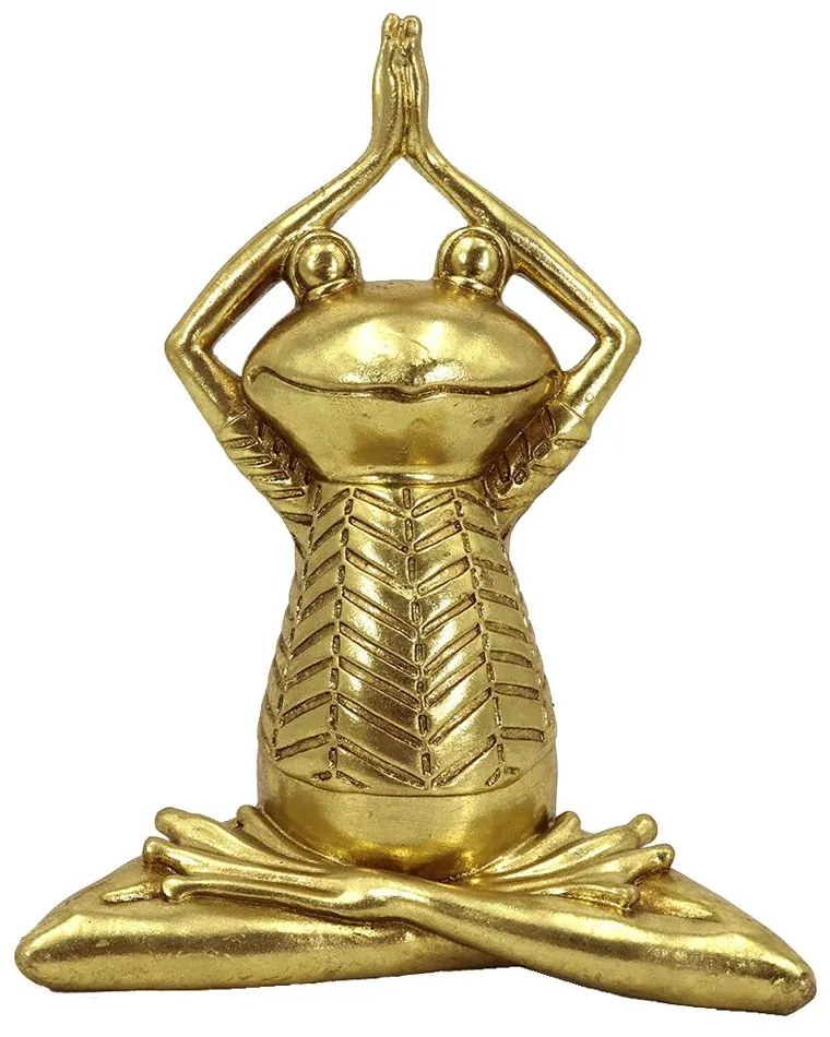 Διακοσμητικό Αντικείμενο Επιτραπέζιο Yoga Frogie 2 022301 16x10,5xH21cm Gold Polyresin