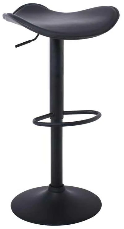 SADDLE Σκαμπό BAR, Μέταλλο Βαφή Μαύρο, Pvc Μαύρο, Ρύθμιση Ύψους, Περιστρεφόμενο 45x43x58/64-79/85cm
