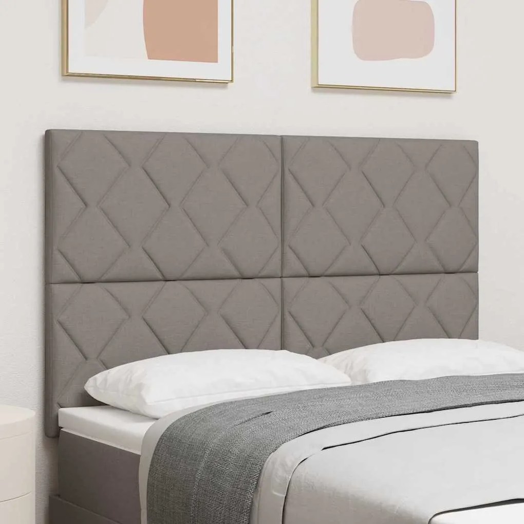 vidaXL Κεφαλάρι με φώτα λωρίδας LED με κεφαλάρι Taupe 160 cm ύφασμα