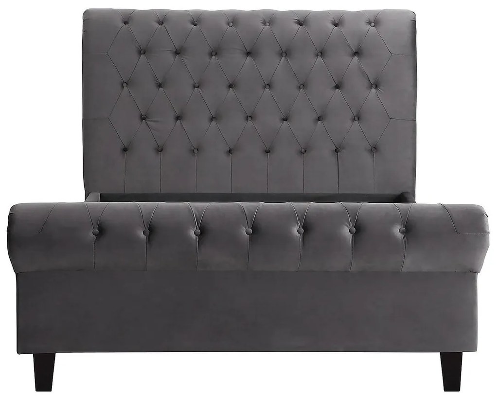 Κρεβάτι Riverton 634, Διπλό, Γκρι, 140x200, Ταπισερί, Τάβλες για Κρεβάτι, 156x250x118cm