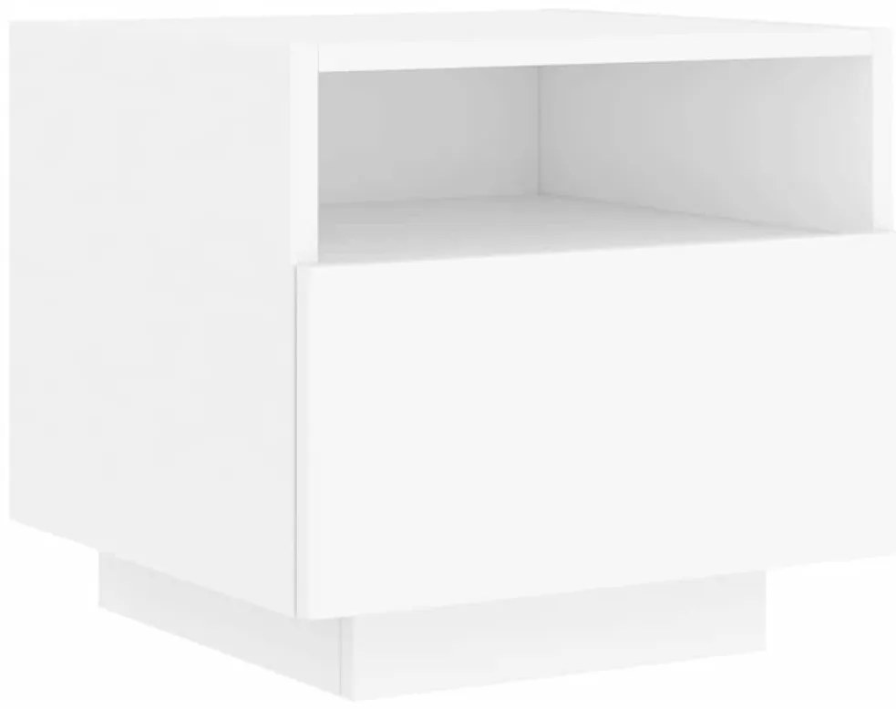 vidaXL Κομοδίνο με Φώτα LED Λευκό 40 x 39 x 37 εκ.