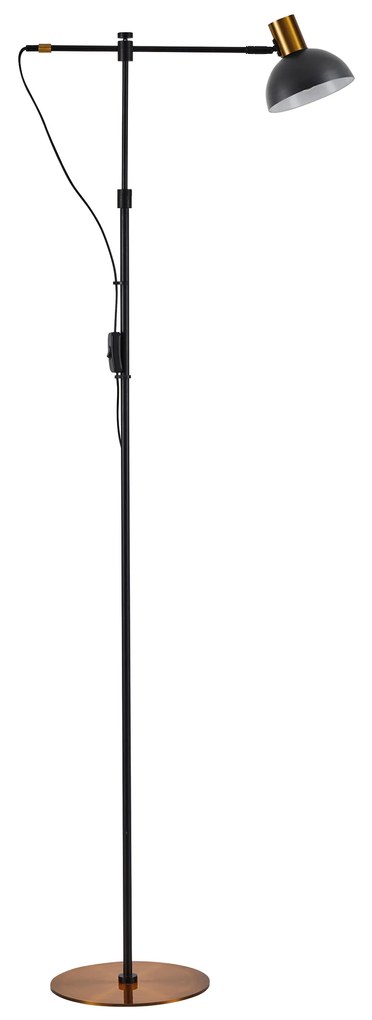 SE21-GM-39-MS3 ADEPT FLOOR LAMP Gold Matt and Black Metal Floor Lamp Black Metal Shade+