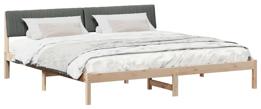 vidaXL Σκελετός Κρεβατιού Καφέ και σκούρο γκρι 200 x 200 cm