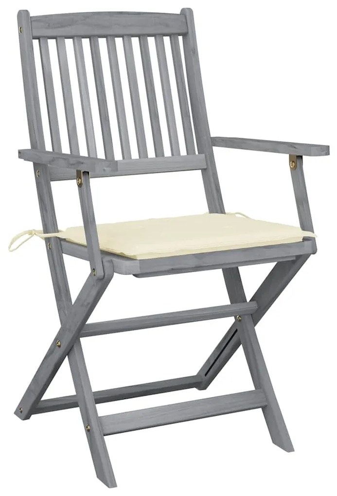 vidaXL Καρέκλες Εξωτ. Χώρου Πτυσσόμενες 6 τεμ Ξύλο Ακακίας &amp; Μαξιλάρια