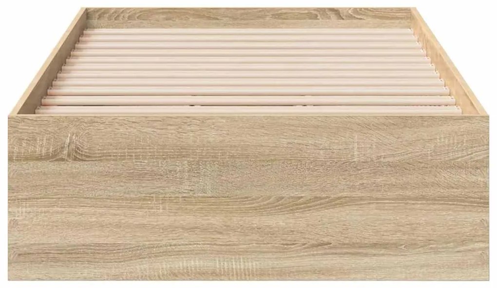 vidaXL Σκελετός Κρεβατιού Καφέ 90 x 190 cm Επεξεργασμένο ξύλο