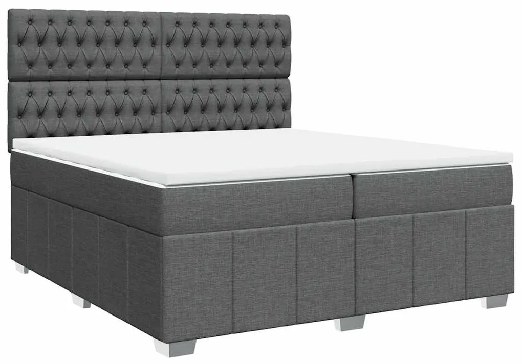 ΚΡΕΒΑΤΙ BOXSPRING ΜΕ ΣΤΡΩΜΑ ΣΚΟΥΡΟ ΓΚΡΙ 200X200 ΕΚ. ΥΦΑΣΜΑΤΙΝΟ 3294083