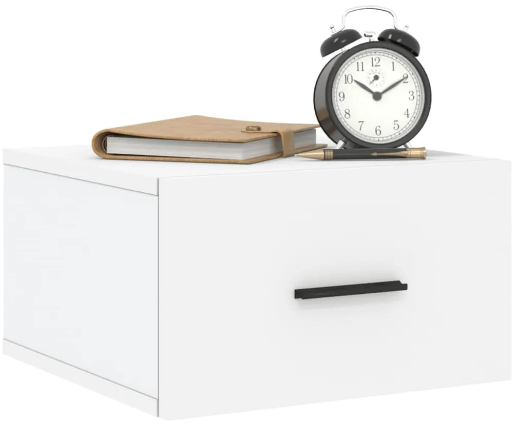 vidaXL Κομοδίνο Επιτοίχιο Λευκά 35 x 35 x 20 εκ.