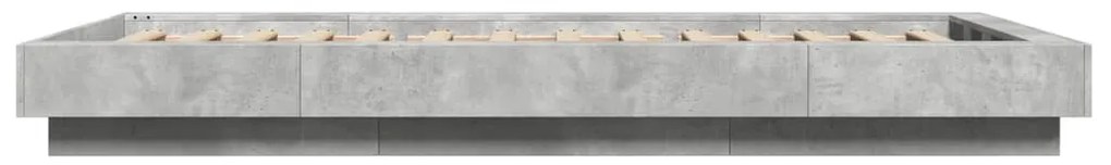 vidaXL Πλαίσιο Κρεβατιού με LED Γκρι Σκυρ. 90 x 190 εκ. Επεξεργ. Ξύλο
