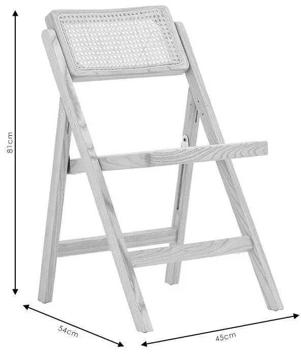 Καρέκλα Yoko πτυσσόμενη μπεζ pvc rattan-μαύρο πόδι 45x54x81 εκ.