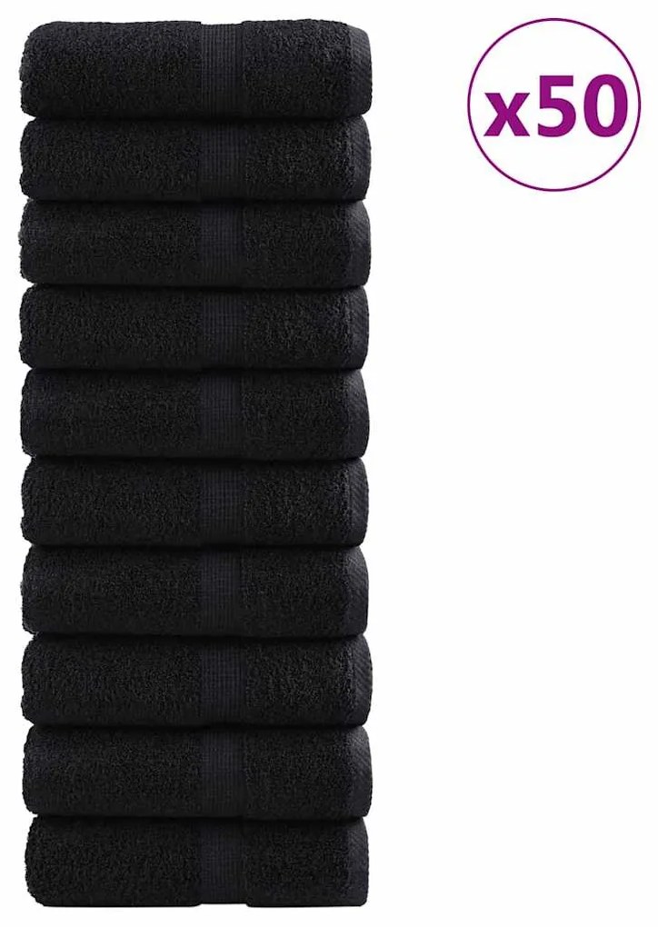 vidaXL Σαπούνια Επισκεπτών 600 gsm SOLUND 50 pcs Μαύρο 30 x 50 cm