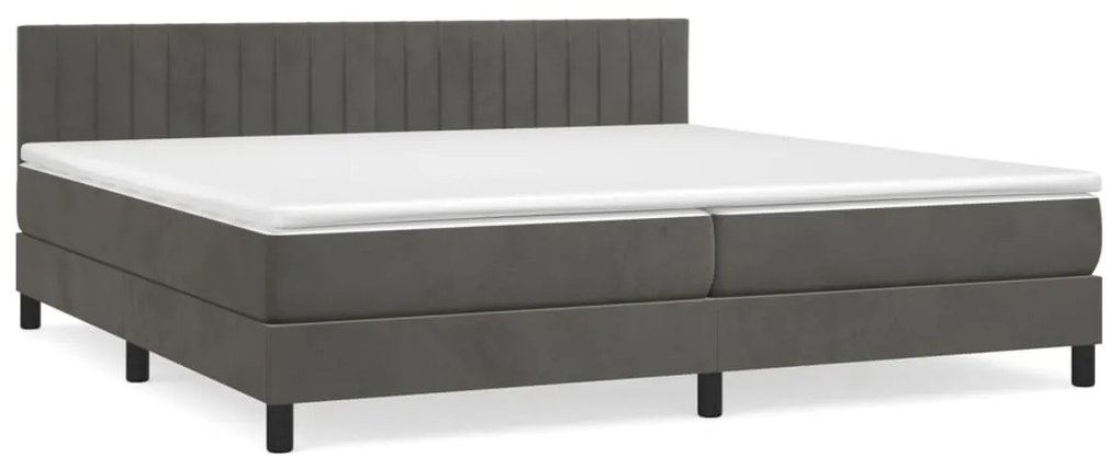 ΚΡΕΒΑΤΙ BOXSPRING ΜΕ ΣΤΡΩΜΑ ΣΚΟΥΡΟ ΓΚΡΙ 200X200 ΕΚ. ΒΕΛΟΥΔΙΝΟ 3141444