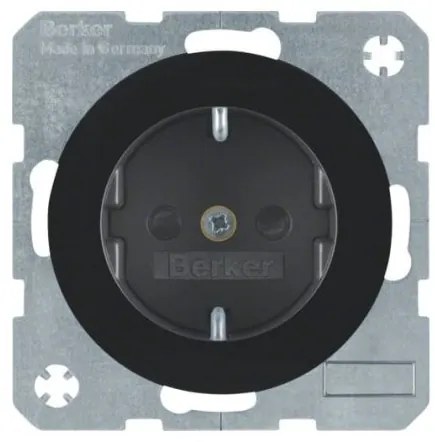 Πρίζα Σούκο Ασφαλείας Μαύρο R.1/R.3 Berker R.3 41232045 Hager-41232045-Μαύρο 41232045