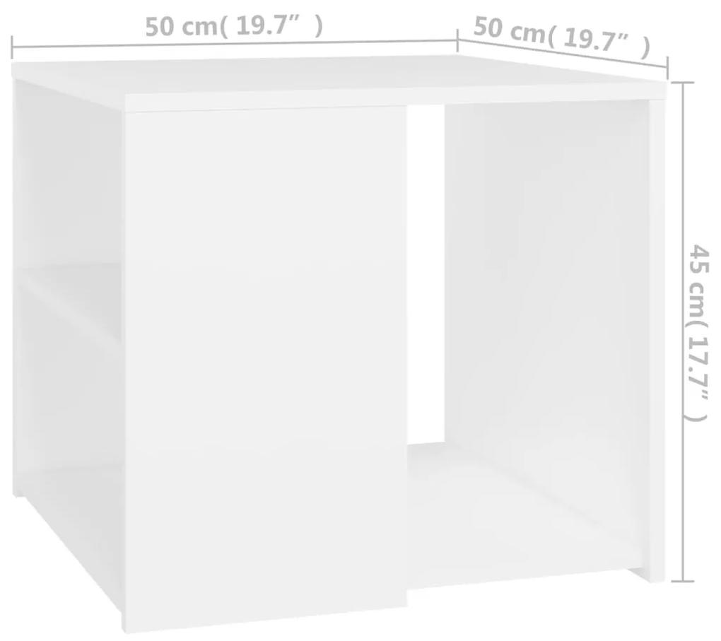 vidaXL Τραπέζι Βοηθητικό Λευκό 50 x 50 x 45 εκ. από Μοριοσανίδα
