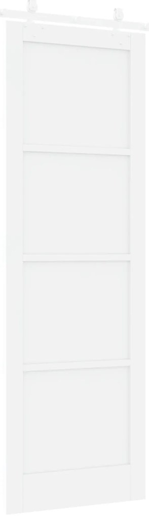 vidaXL Συρόμενη Πόρτα με Σετ Εξαρτημάτων Λευκή 78x232 εκ. Συμπαγές Ξύλο Πεύκου