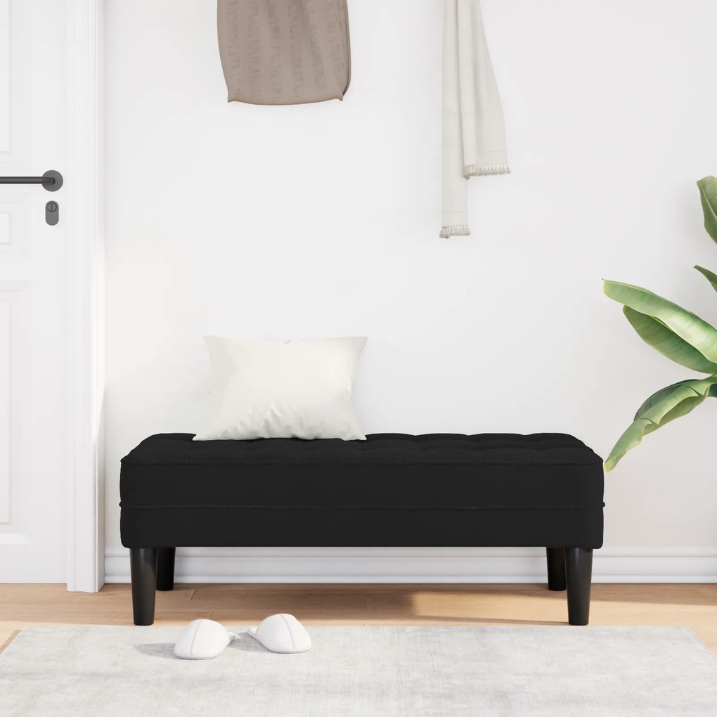 vidaXL Παγκάκι Μαύρο 113x57x39 εκ. Βελούδο