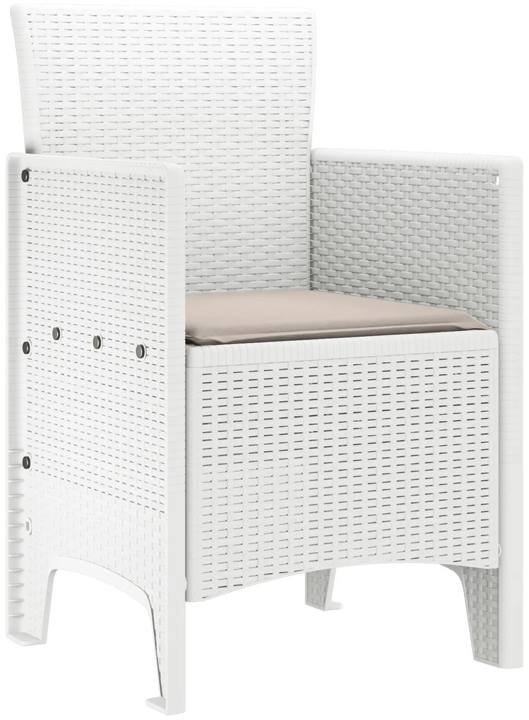 vidaXL Καρέκλες Κήπου με Μαξιλάρες 4 pcs Λευκό 53 x 49 x 85 εκ.